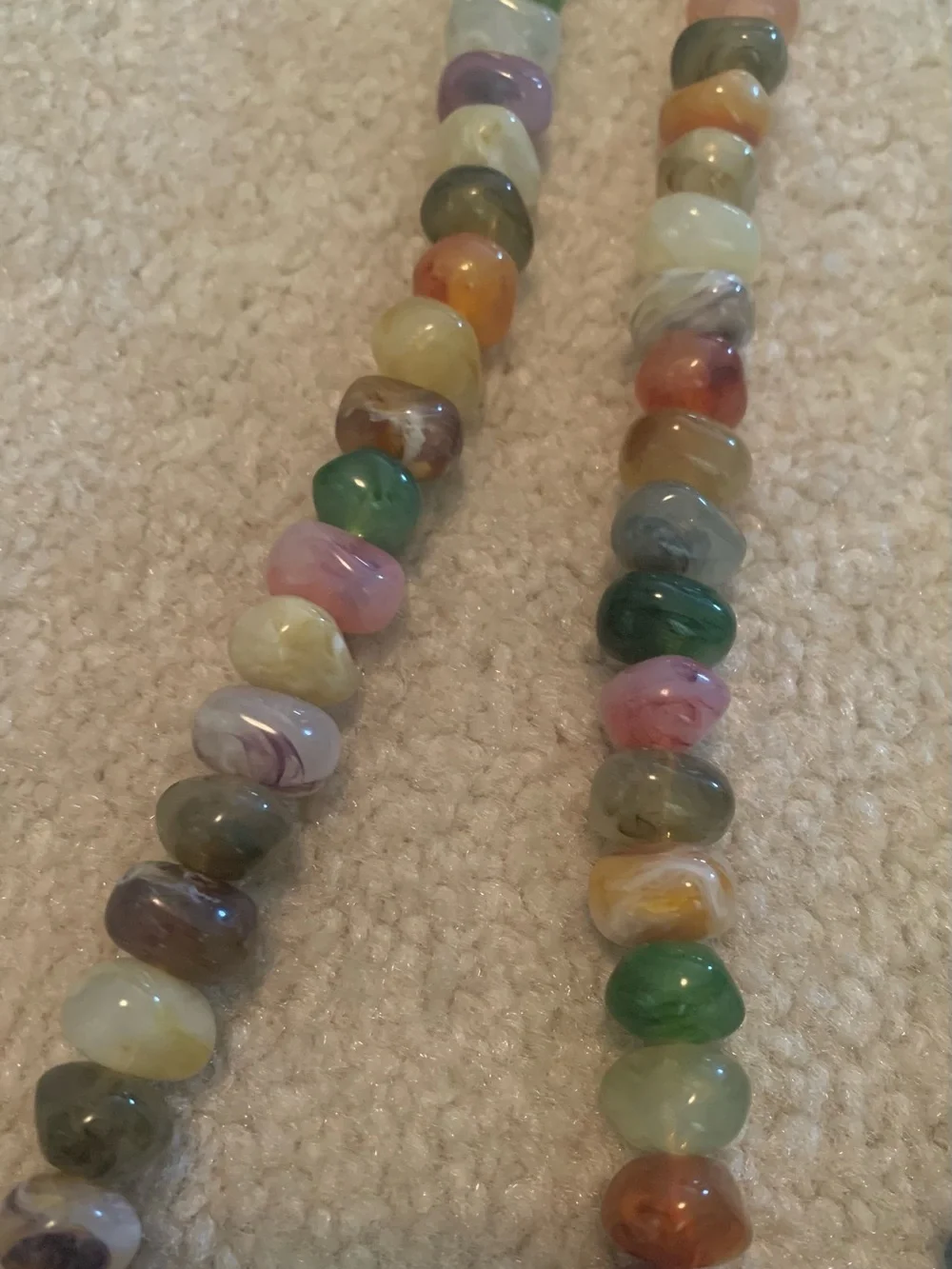 Lot of 5 Vintage Beaded Necklaces Artsy Boho Plastic Gemstone Fashion Jewelry